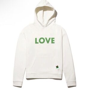 Kule Hoodie Sweatshirt White Green Love Size Small